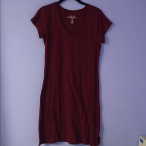 Maroon T-Shirt Dress